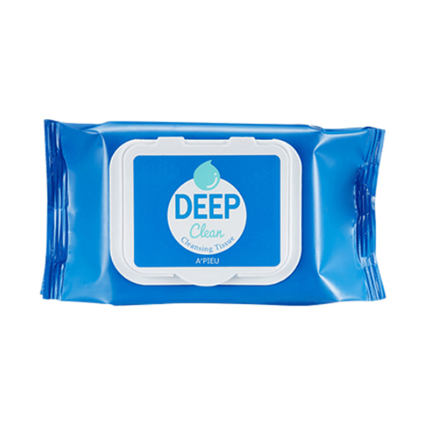 A'PIEU Deep Clean Cleansing Tissue 25 Cleansing Wipes مناديل مبللة لتنظيف البشرة من ايبيو