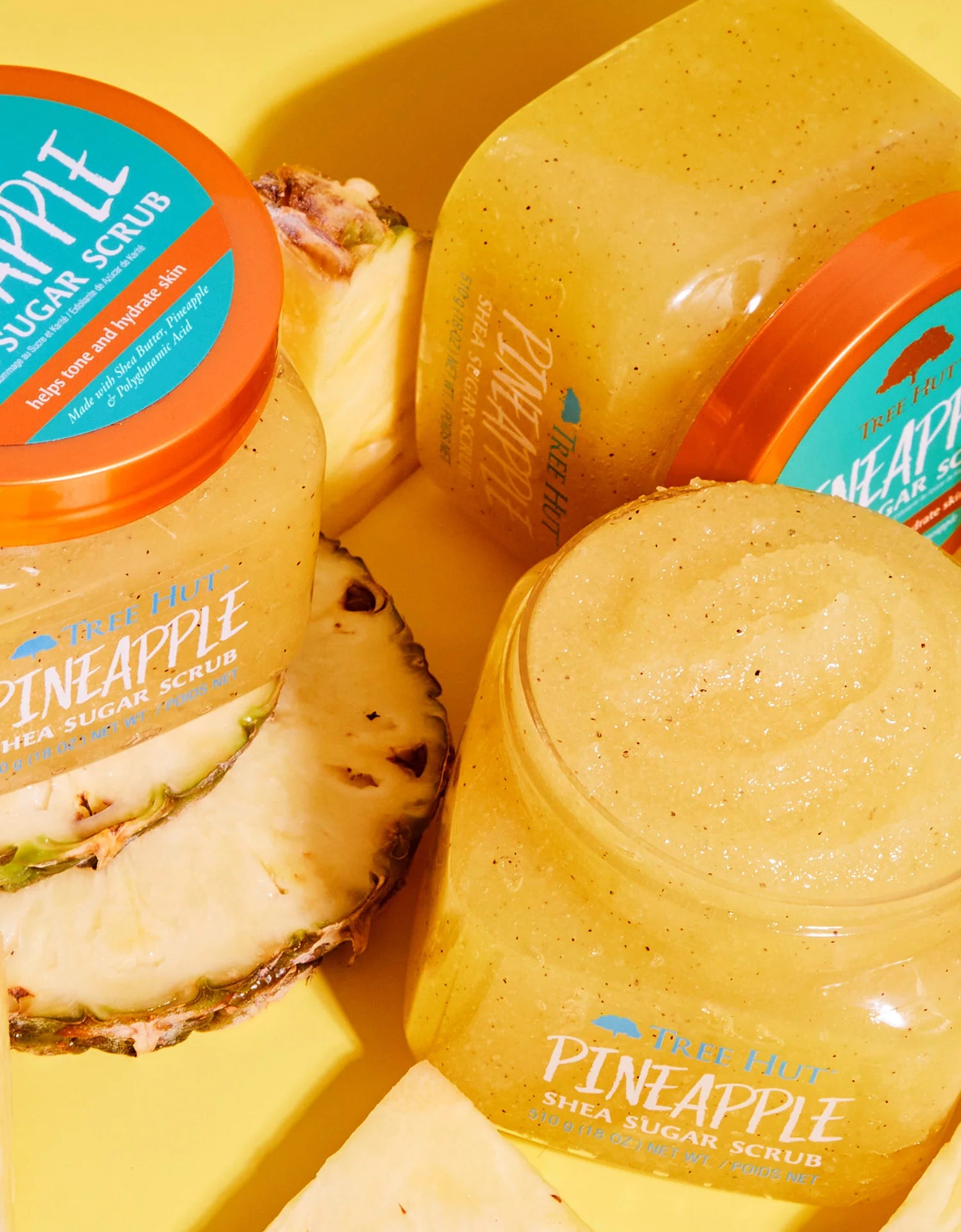 TREE HUT Pineapple Shea Sugar Scrub سكراب شجرة الشيا بالأناناس لتقشير وترطيب البشرة