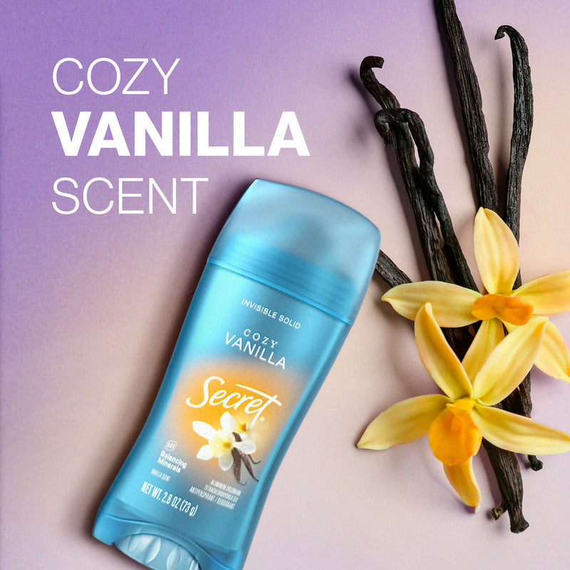 SECRET Invisible Solid Antiperspirant & Deodorant Cozy Vanilla مزيل العرق بالفانيليا من سيكرت