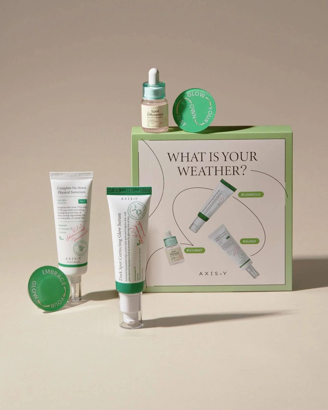 AXIS Y what is your weather ? مجموعة العناية بالبشرة من اكسز واي