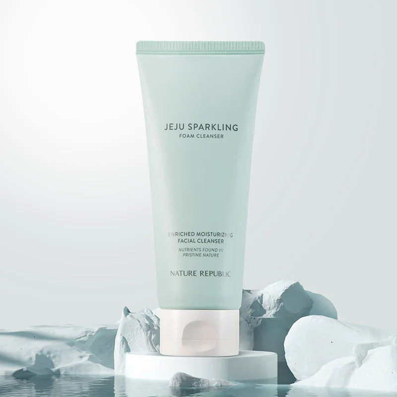 NATURE REPUBLIC JEJU SPARKLING FOAM CLEANSER غسول البشرة بخلاصة ماء الجيجو من نيجر ريببليك