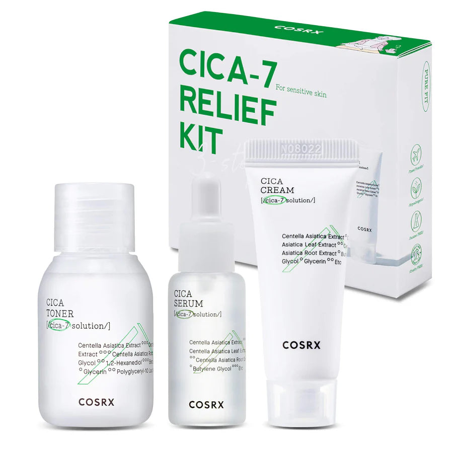 COSRX Cica-7 Relief Kit- 3 step مجموعة العناية للبشرة الحساسة