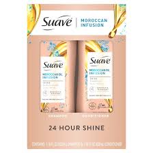 SUAVE Moroccan Infusion 24H Shine Shampoo + Conditioner شامبو وبلسم سواف بزيت الأرغان المغربي لتألق يدوم 24 ساعة