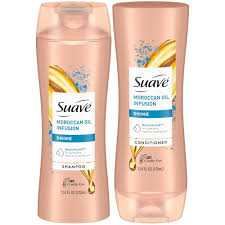 SUAVE Moroccan Infusion 24H Shine Shampoo + Conditioner شامبو وبلسم سواف بزيت الأرغان المغربي لتألق يدوم 24 ساعة