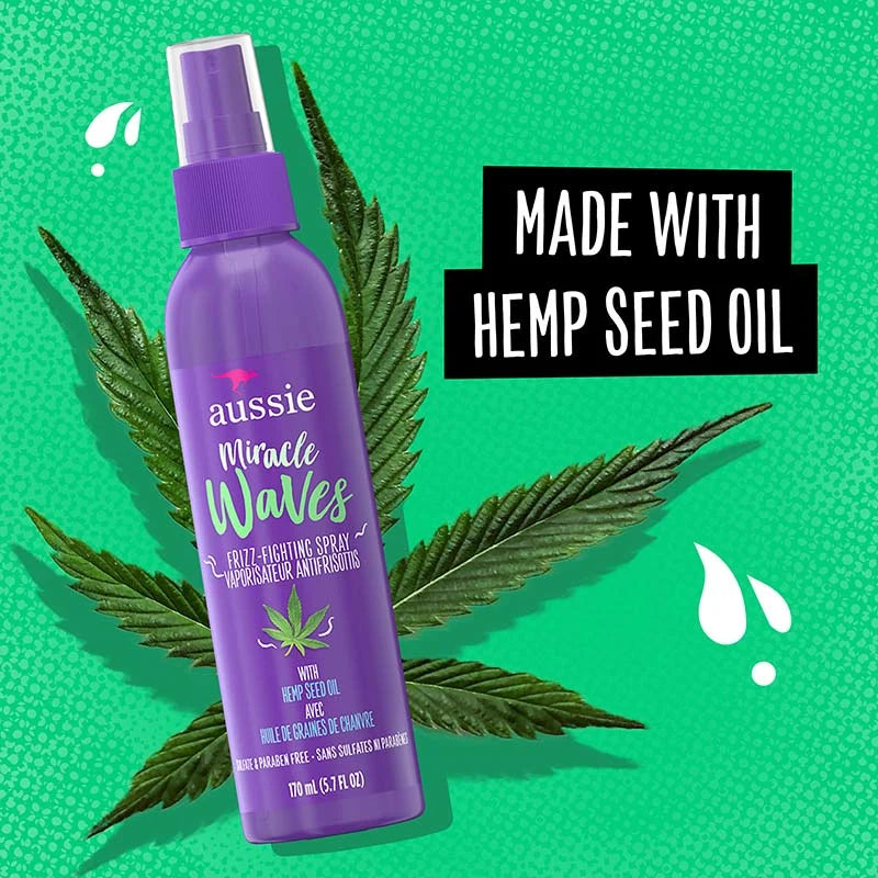 AUSSIE Miracle Waves Frizz Fighting Spray ليف ان الشعر ببذور السمسم من اوسي