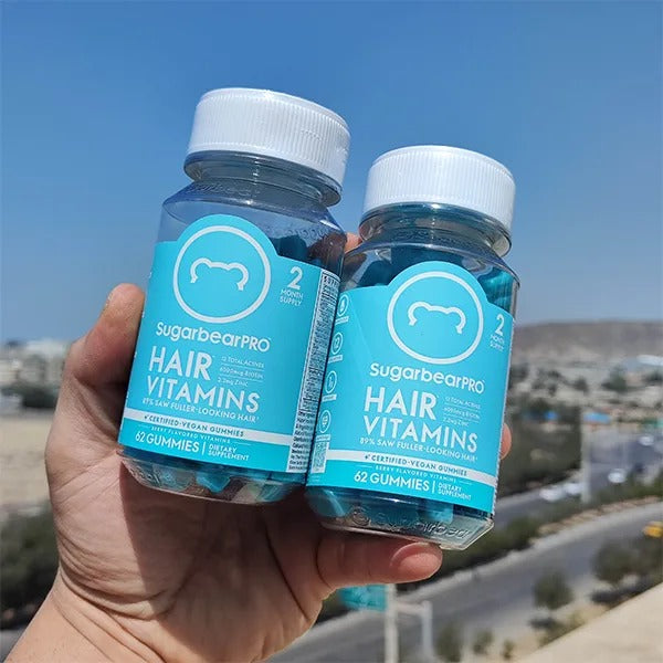 SUGARBEAR PRO Hair Vitamins(2 Month Supply) 62 Gummies Dietary Supplement فيتامينات الدب للشعر والبشرة والاظافر من شوكربير هير