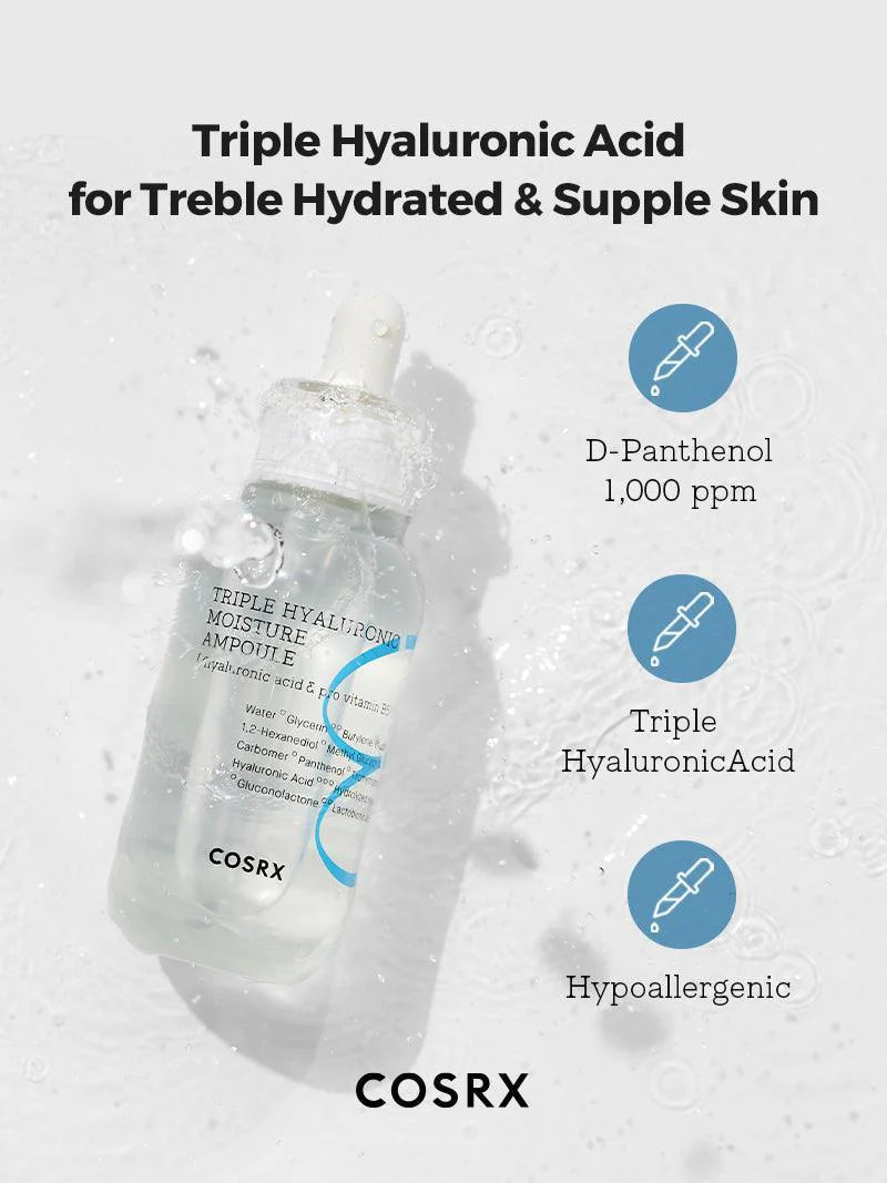 COSRX Triple Hydrating Moisture Ampoule Hyaluronic Acid & Pro Vitamin B5 سيرم ترطيب البشرة بالهيالرونيك اسد