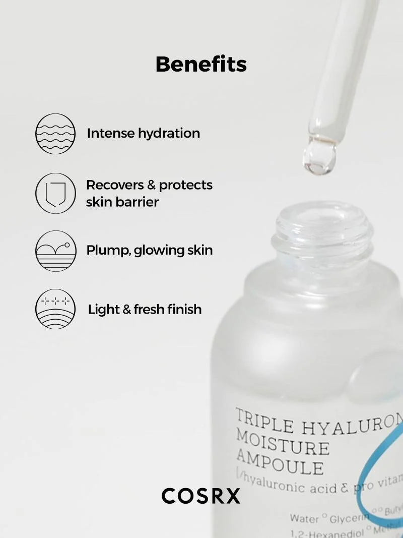 COSRX Triple Hydrating Moisture Ampoule Hyaluronic Acid & Pro Vitamin B5 سيرم ترطيب البشرة بالهيالرونيك اسد