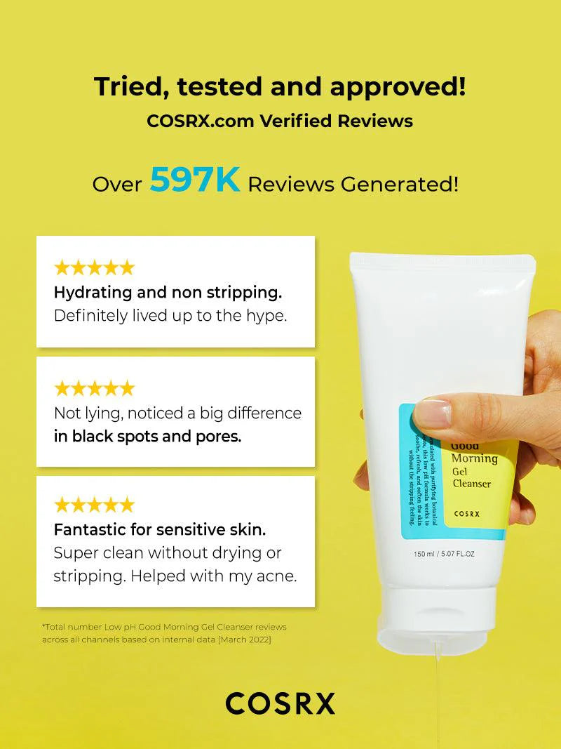 COSRX Low pH Good Morning Gel Cleanser غسول الوجه الجل من كوزركس