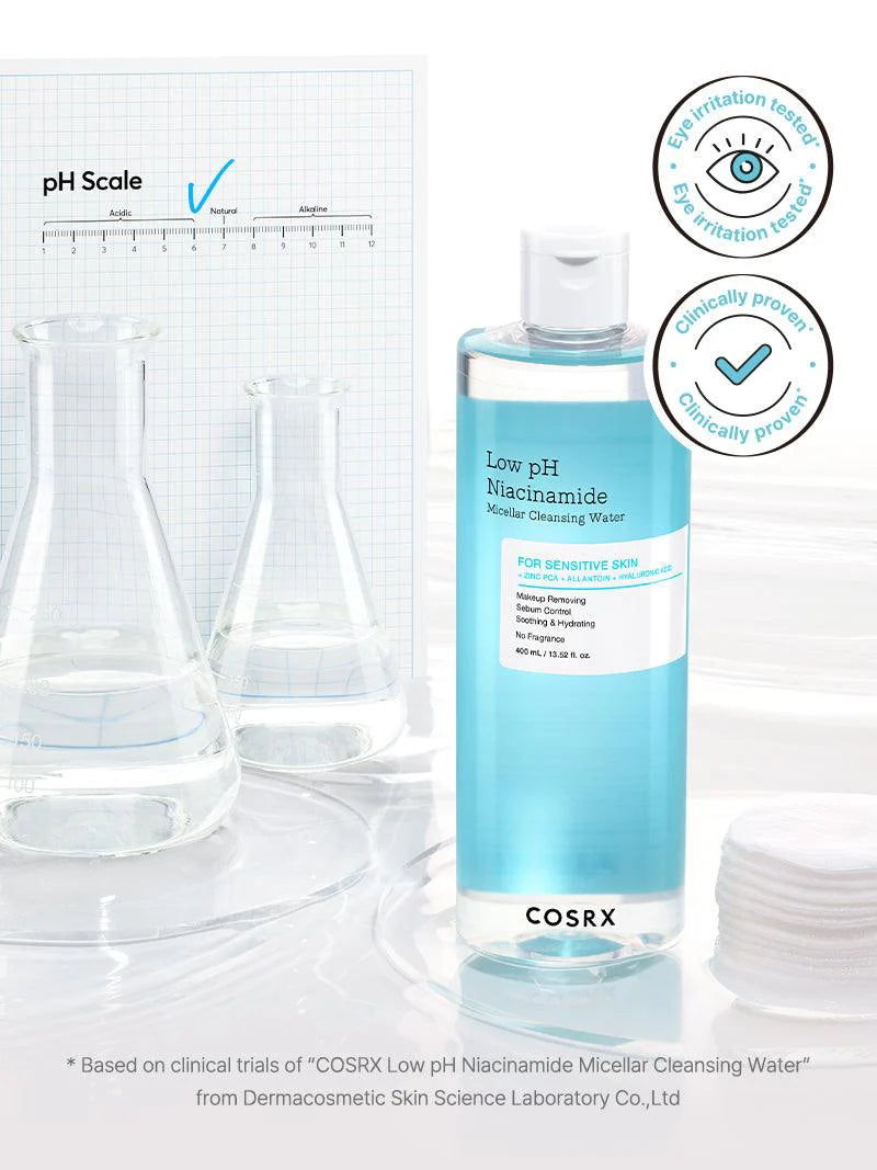 COSRX Low pH Niacinamide Micellar Cleansing Water ماءالميسلار لتنظيف البشرة من كوزركس