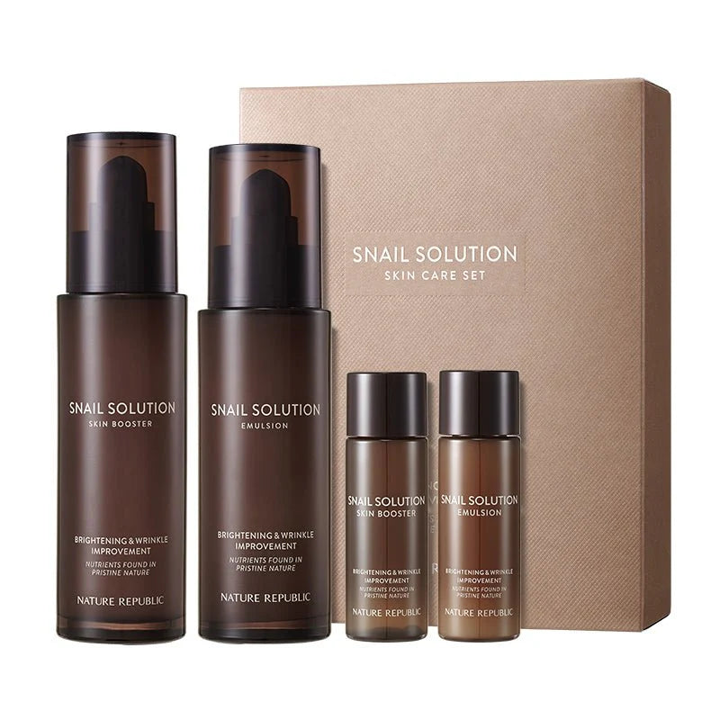 NATURE REPUBLIC Snail Solution Skin Care Set مجموعة العناية بالبشرة بمحلول الحلزون من نيجر ريببلك