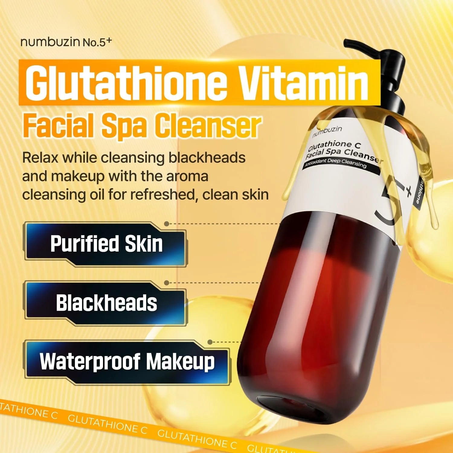 NUMBUZIN NO.5 Glutathione Vitamin C Facial Spa Cleanser AAntioxidant Deep Cleansing غسول البشرة بالكلوتاثيون من نمبوزين