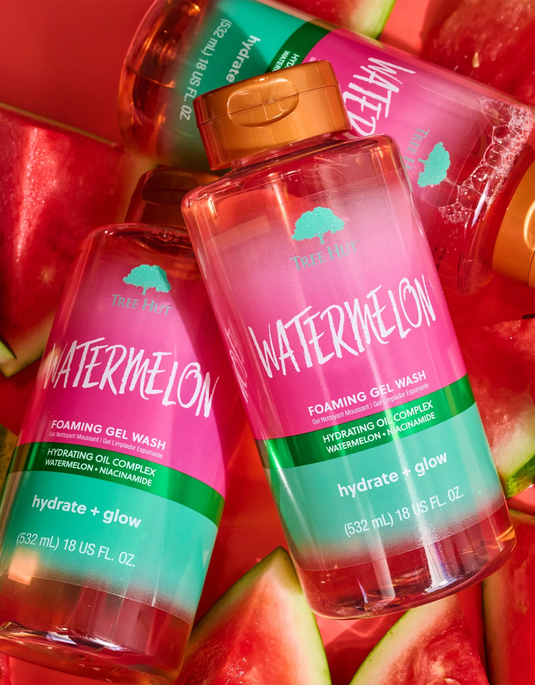 TREE HUT Foaming Gel Wash Hydrate + Glow - Watermelon