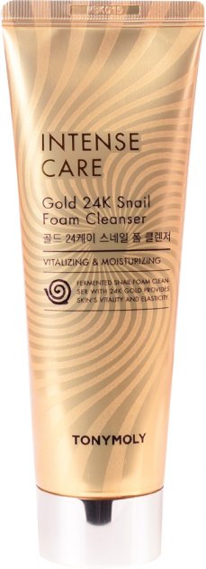 TONYMOLY Intense Care Gold 24k Snail Foam Cleanser Vitalizing & Moisturizing  غسول البشرة بهلام الحلزون و الذهب من توني مولي
