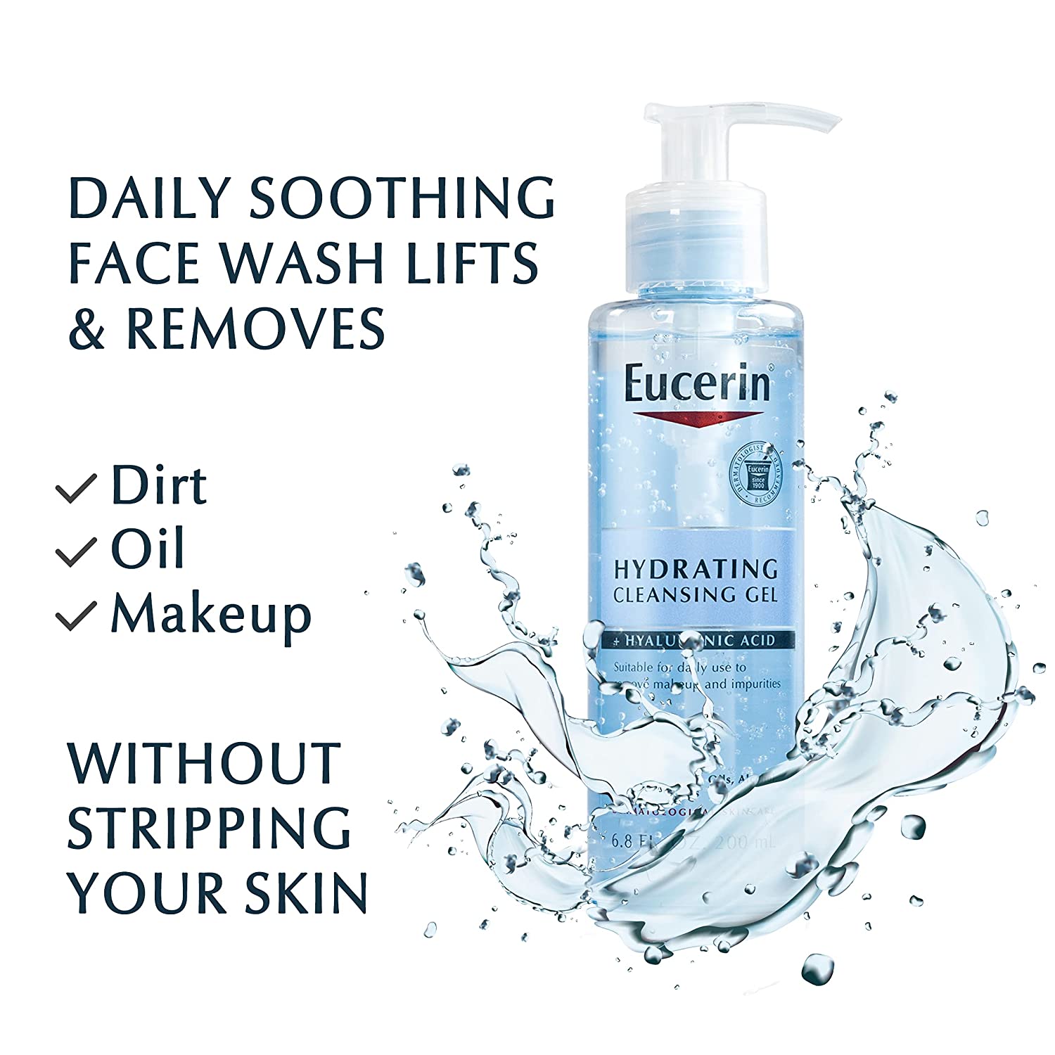 EUCERIN Hydrating Cleansing Gel + Hyaluronic acid غسول جل للبشرة