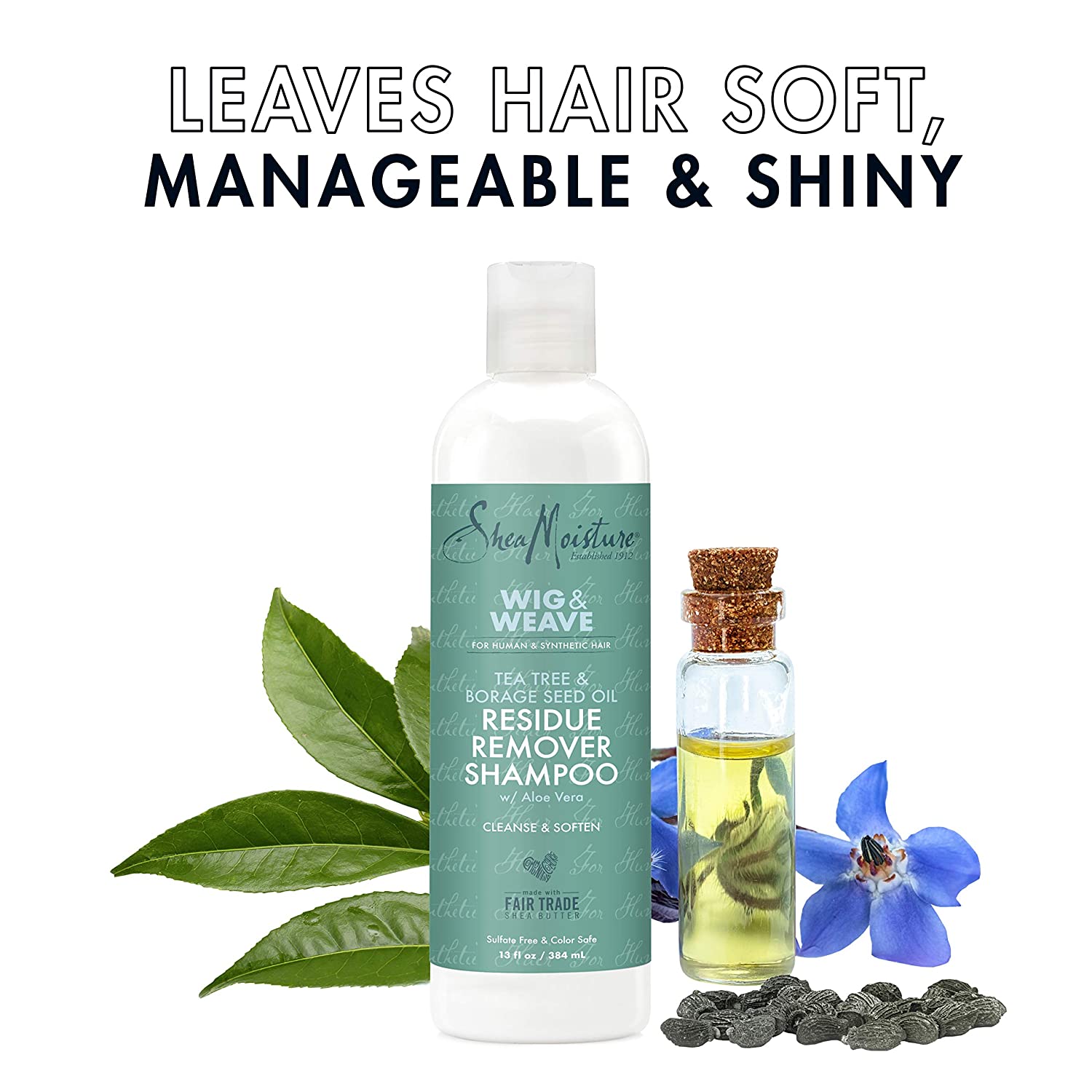 SHEA MOISTURE Wave And Wig For Human & Synthetic Hair Residue Remover Shampoo With Aloe Vera