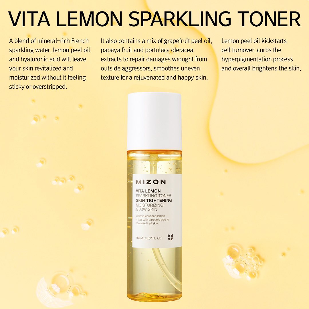 MIZON Vita Lemon Sparkling Toner تونر الليمون للبشرة من ميزون