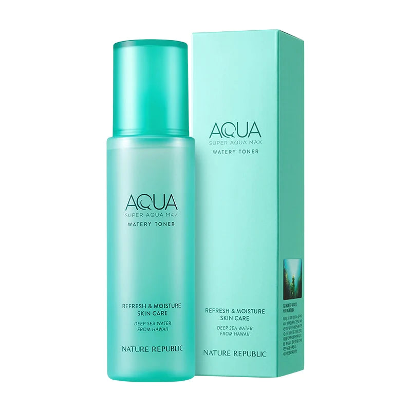 NATURE REPUBLIC Aqua Super Aqua Max Watery Toner Refresh & Moisture Skin Care Deep Sea Water From Hawaii تونر مائي مرطب للبشرة