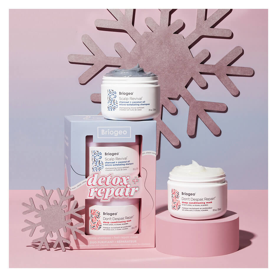 BRIOGEO Detox + Repair scalp Shampoo + Hair Repair Mask Dou Purifiant + Raparayeur