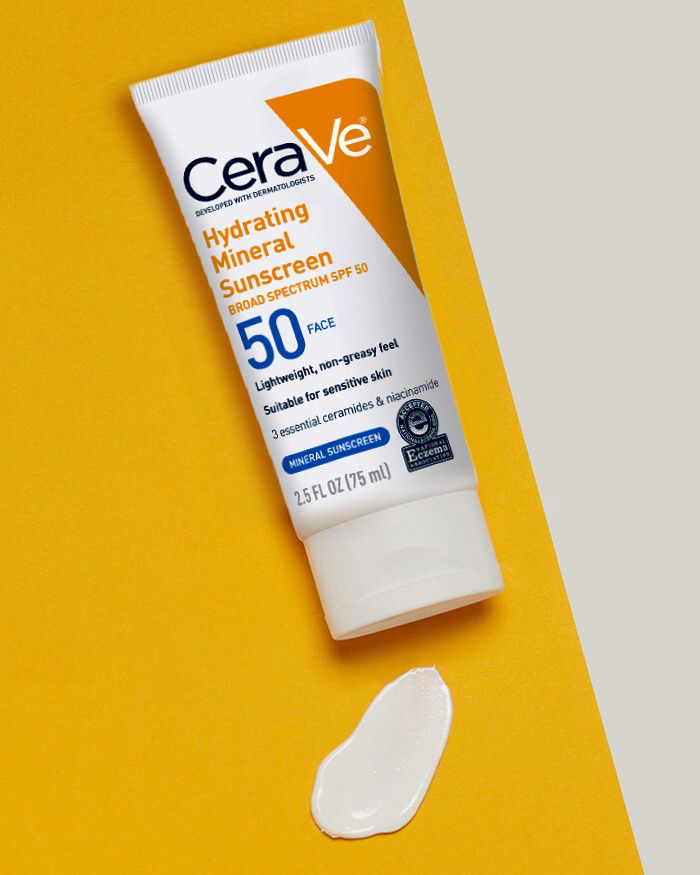 CERAVE Hydrating Mineral Sunscreen SPF 50 Face Lotion واقي الشمس من سيرافي