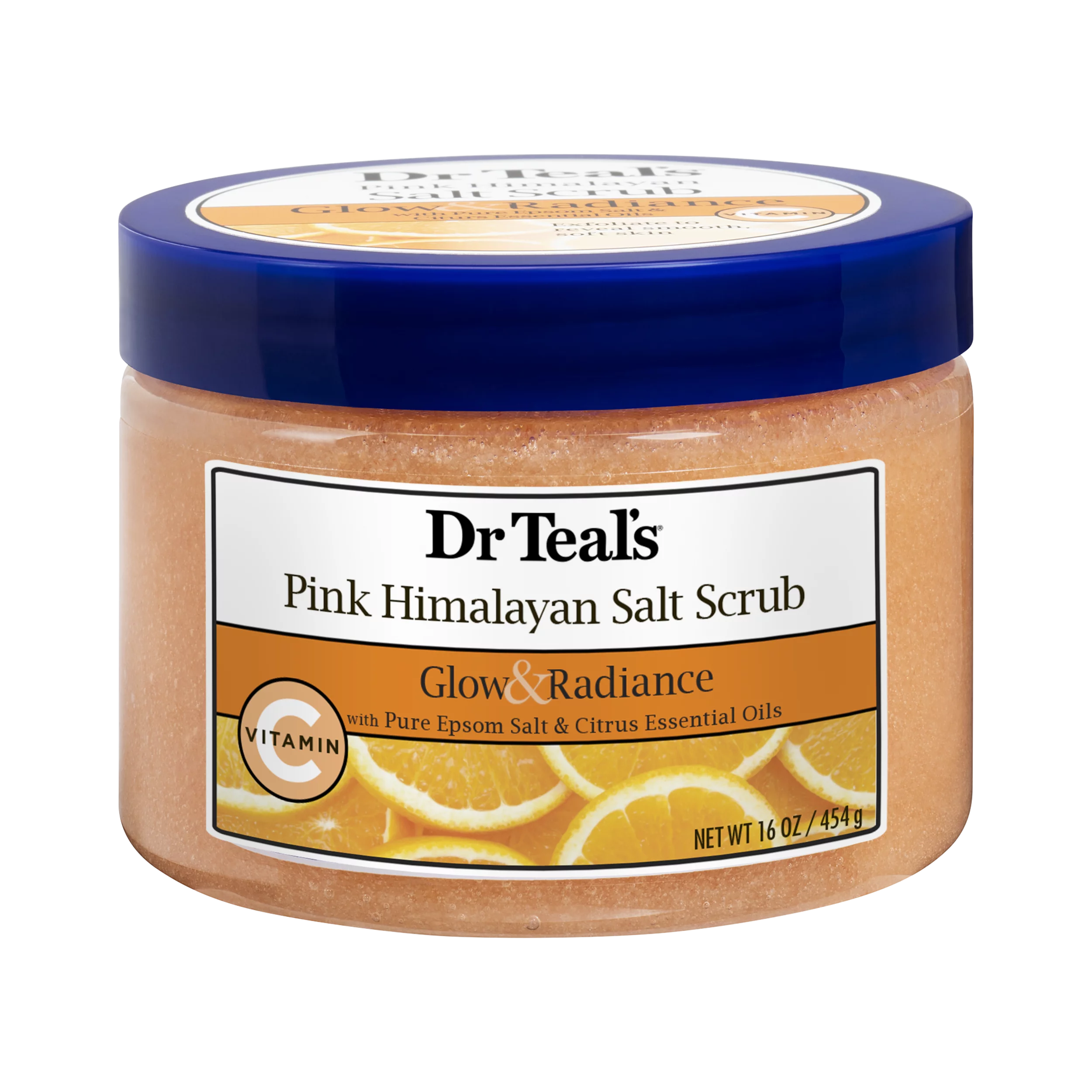DR TEAL’S Pink Himalayan Salt Body Scrub Glow & Radiance with Citrus Essential Oils  مقشر الجسم