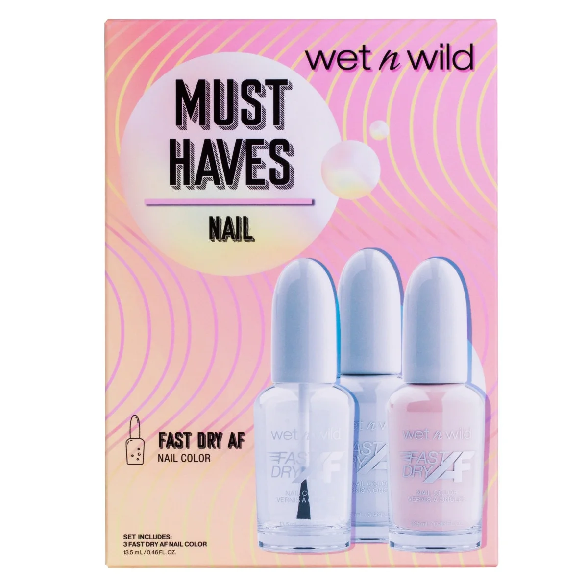 WET N WILD Must Haves Nail Fast Dry AF Nail Color مجموعة اصباغ الاظافر