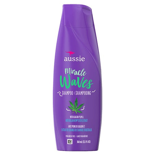 AUSSIE Miracle Waves Anti-Frizz Hemp Shampoo شامبو الشعر ببذور القنب