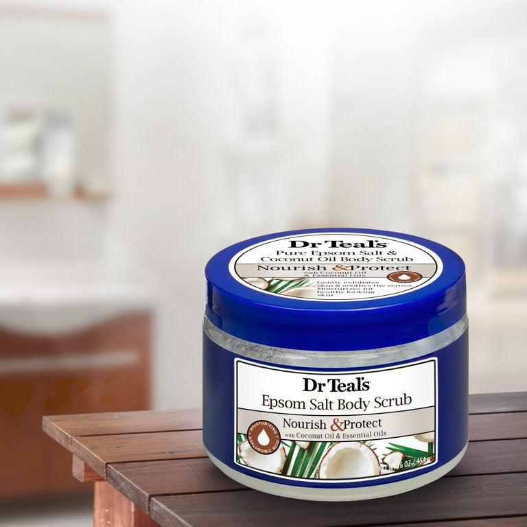 DR TEAL’S Epsom Salt Body Scrub Nourish & Protect with Coconut Oil & Essential Oils