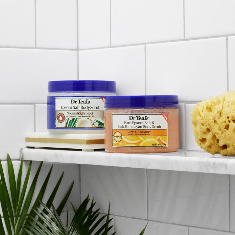 DR TEAL’S Pink Himalayan Salt Body Scrub Glow & Radiance with Citrus Essential Oils  مقشر الجسم
