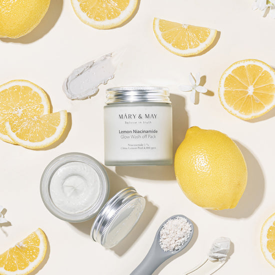 MARY & MAY Believe In Truth Lemon Niacinamide Glow Wash Off Pack باك واش اوف بالليمون للبشرة