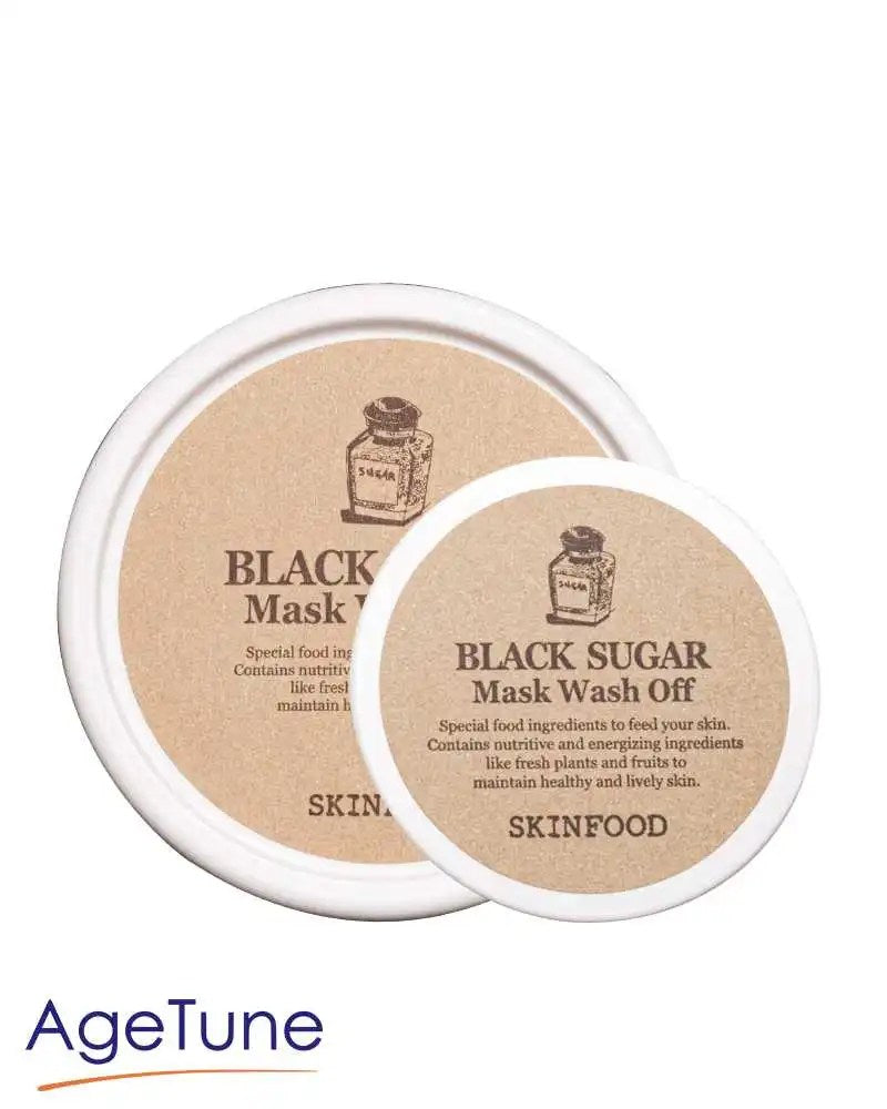 SKINFOOD Black Sugar Mask Wash Off Set [Limited Edition ماسك السكر الاسود مجموعه باصدار محدود