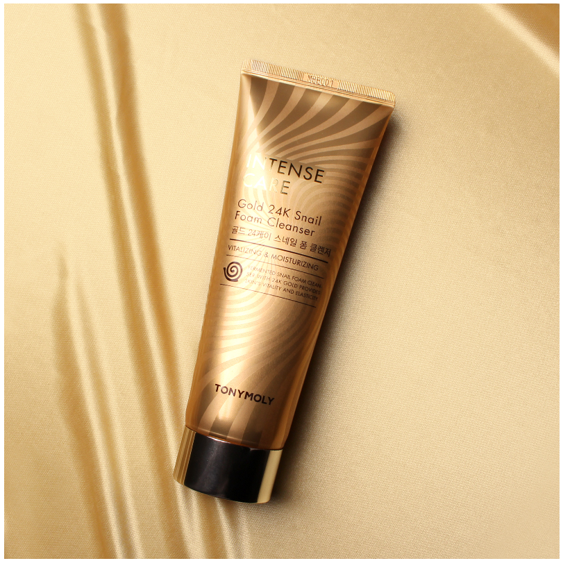 TONYMOLY Intense Care Gold 24k Snail Foam Cleanser Vitalizing & Moisturizing  غسول البشرة بهلام الحلزون و الذهب من توني مولي